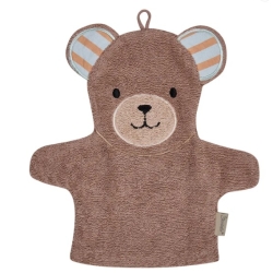 Gant de toilette marionnette ours