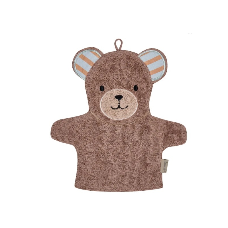 Gant de toilette marionnette ours