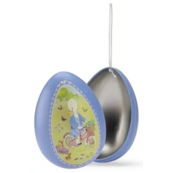 Petit oeuf bleu en métal