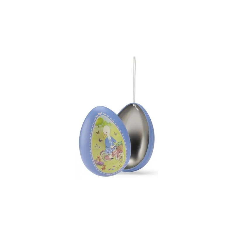 Petit oeuf bleu en métal