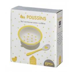 Les Poussins - Bol ventouse avec cuillère