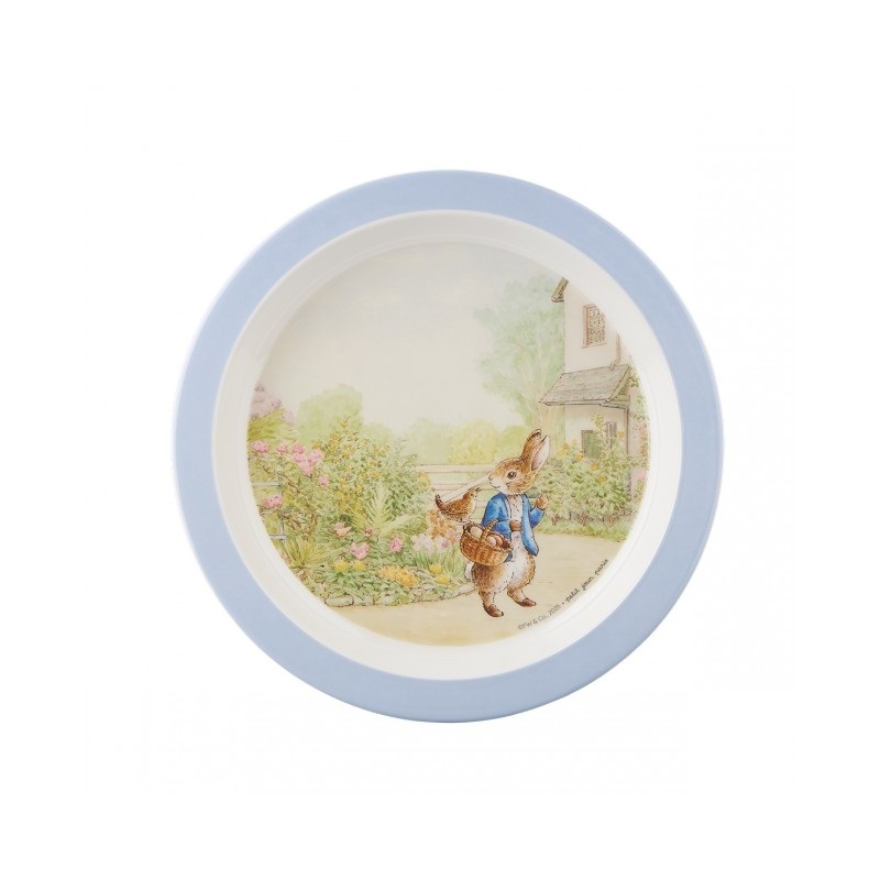 Pierre Lapin - Grande assiette plate bleue