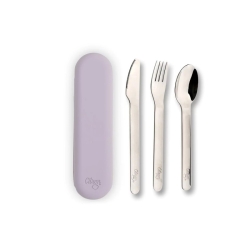 Citron - Set de 3 couverts avec étui en silicone Mauve