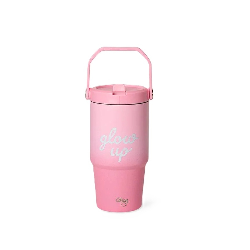 Citron - Gourde isotherme poignée 600ml Glow Up rose