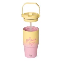 Citron - Gourde isotherme poignée 600ml Glow Up rose/jaune