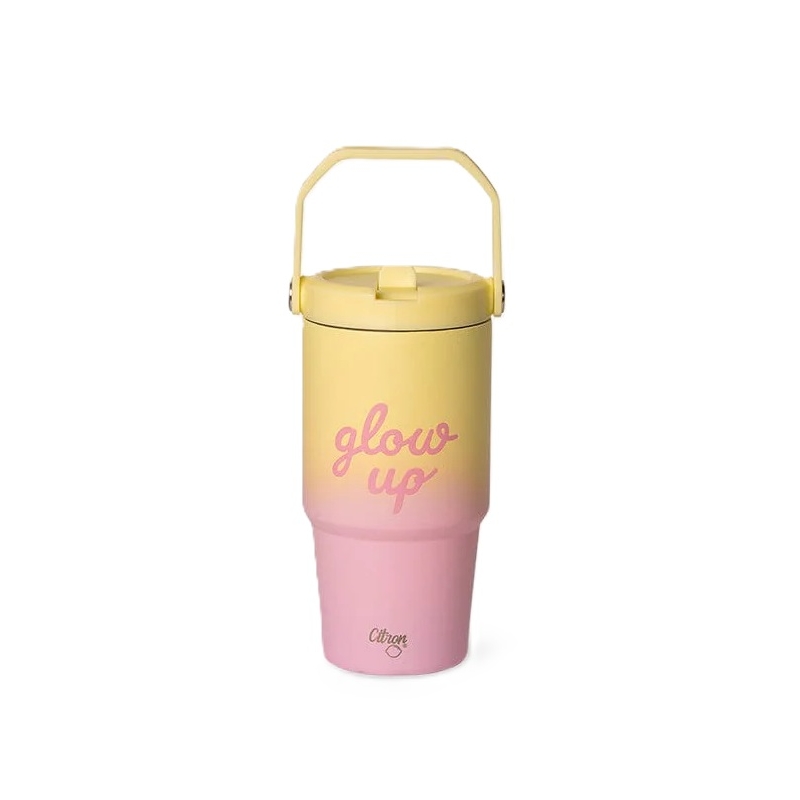 Citron - Gourde isotherme poignée 600ml Glow Up rose/jaune
