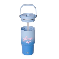 Citron - Gourde isotherme poignée 600ml Glow Up bleu