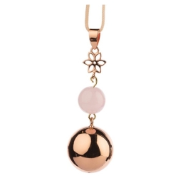 Bola doré avec perle rose