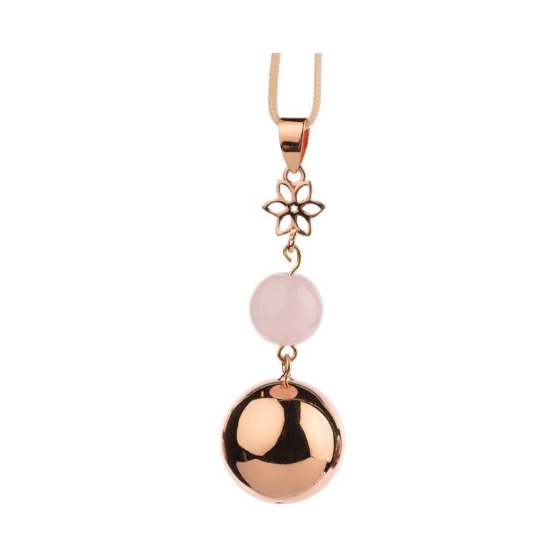 Bola doré avec perle rose