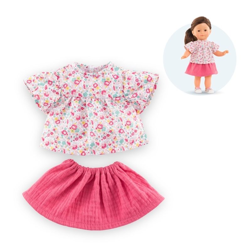 Ma Corolle - Blouse fleurie et jupe rose