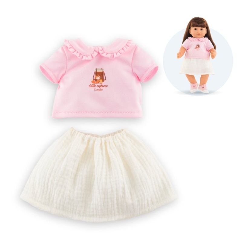 Mon grand poupon Corolle 36cm - T-shirt rose et jupe