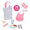 Grand coffret repas pour poupon 36/42cm bleu