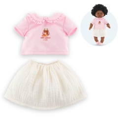 Mon premier poupon Corolle - T-shirt rose et jupe