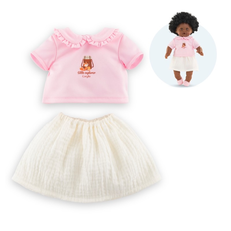 Mon premier poupon Corolle - T-shirt rose et jupe