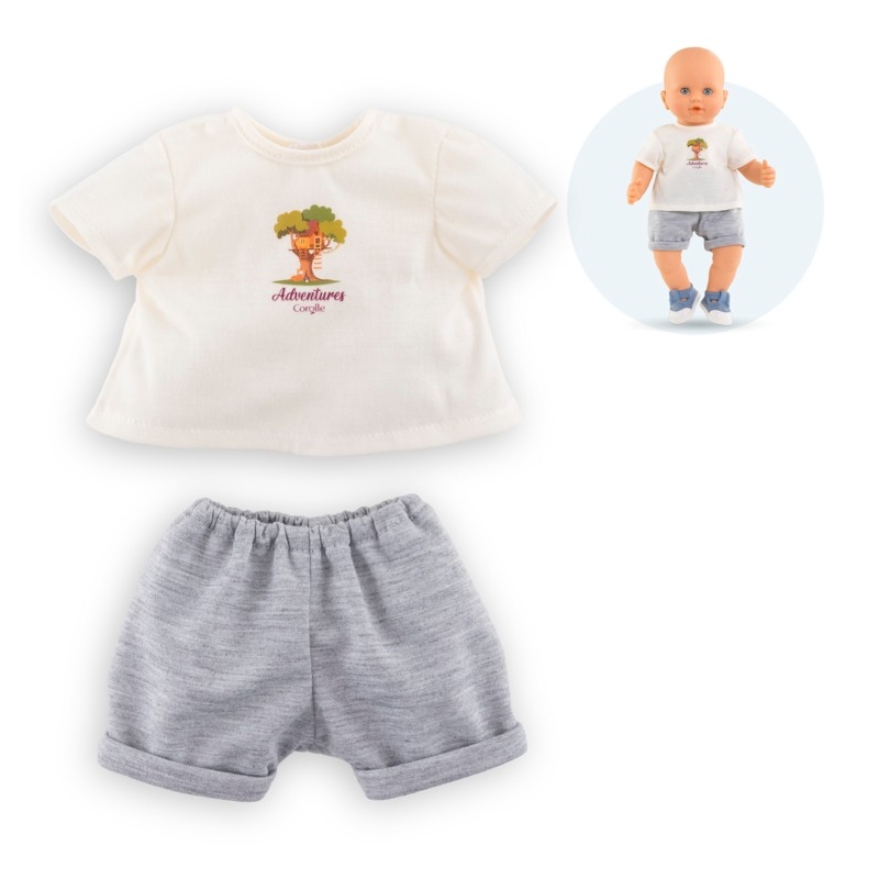 Mon grand poupon Corolle 36cm - T-shirt et short gris