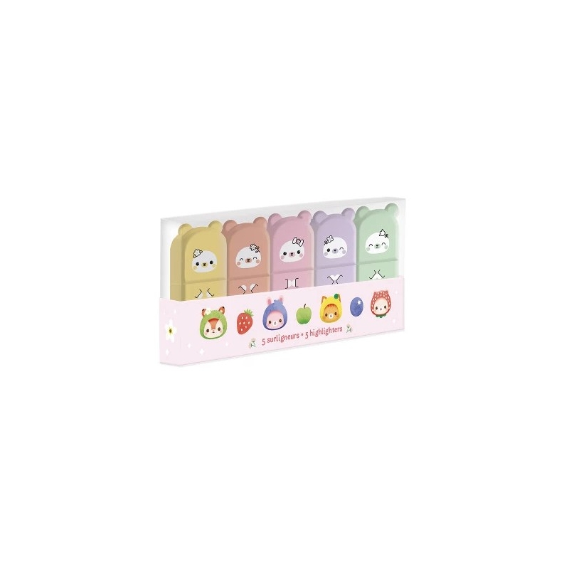 5 minis surligneurs pastels