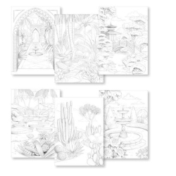 Odelia - Bloc de coloriage - Les jardins