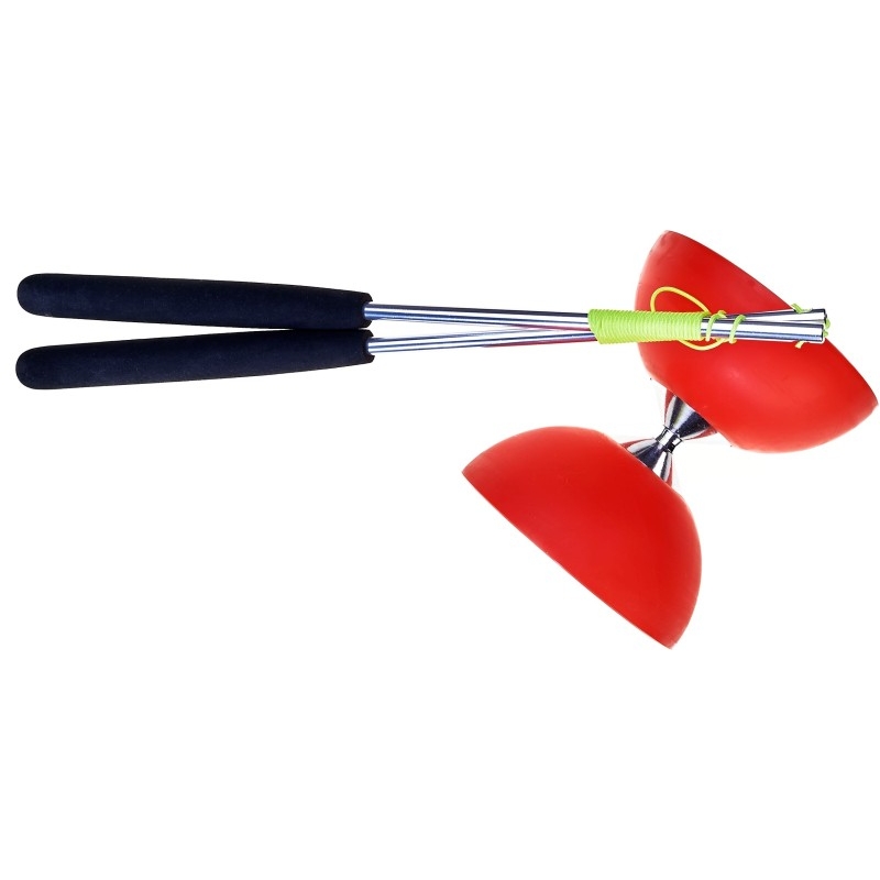 Set de diabolo rouge avec baguettes alu