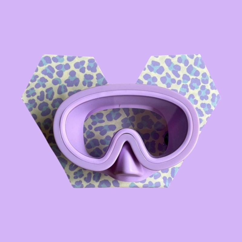Waterplops masque 5/12ans - Mauve léopard