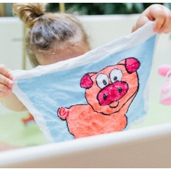 Serviette comprimée en coton - Cochon
