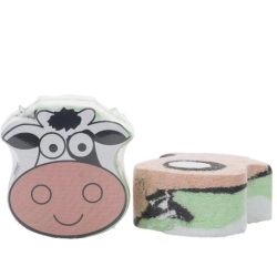 Serviette comprimée en coton - Vache
