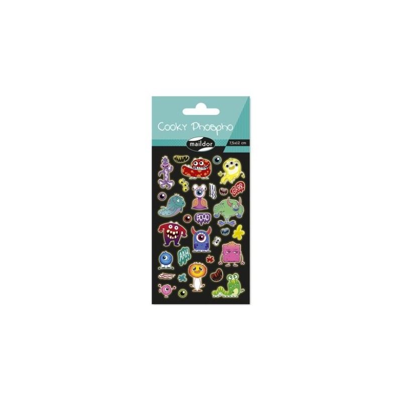 Cooky stickers phosphorescent - Monstres