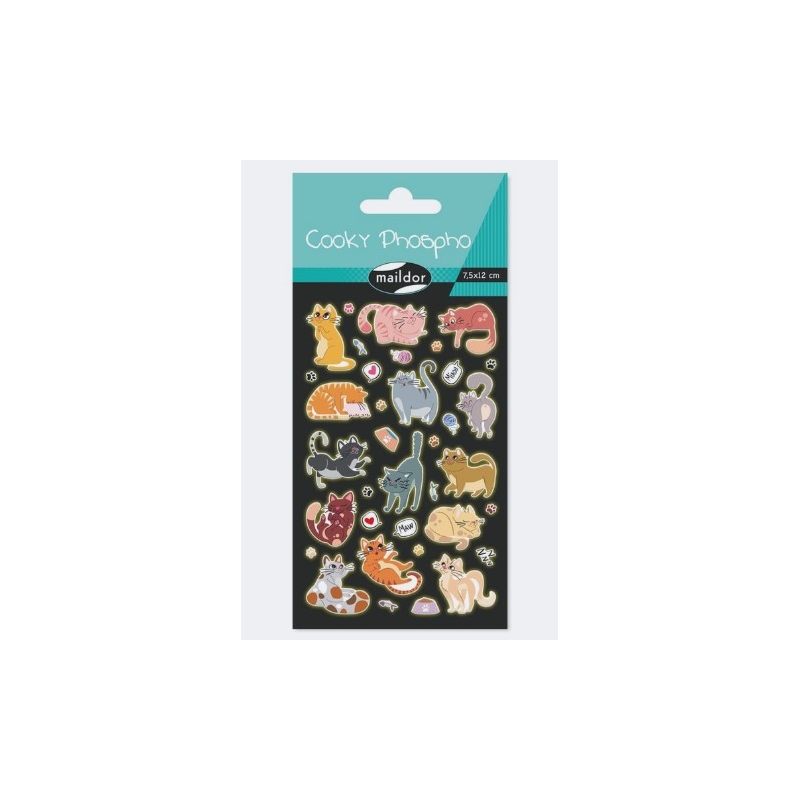 Cooky stickers phosphorescent - Chats