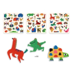 60 gommettes en feutrine - Des animaux partout!