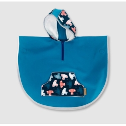 Mamé - Cape large et imperméable Anémone - Bleu Oiseaux