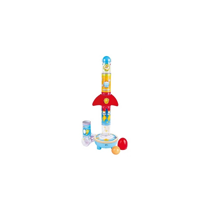 Hape - Jeu d'empilage avec fusée et balle à air pulsé