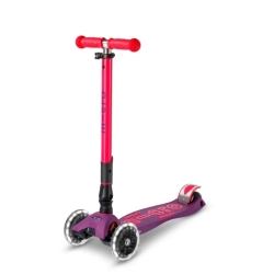 Trottinette Micro Maxi deluxe pliable led - Néon rose mauve