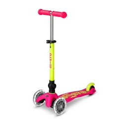 Trottinette Micro mini deluxe pliable led - Néon rose jaune