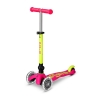 Trottinette Micro mini deluxe pliable led - Néon rose jaune