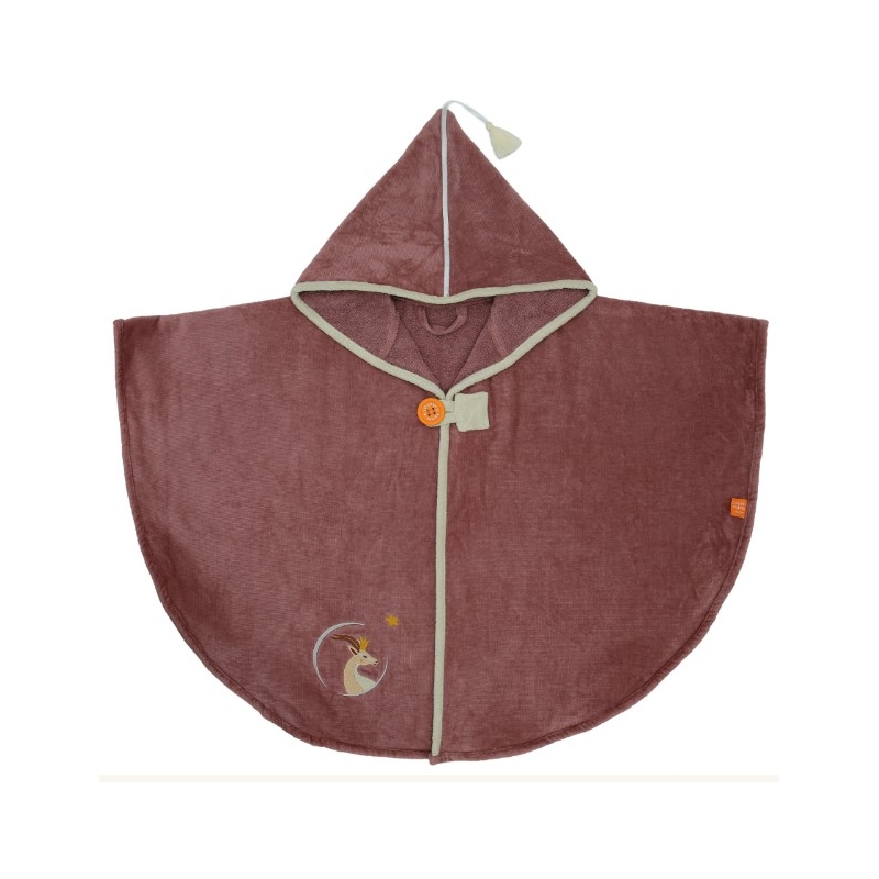 Cape de bain velours - Gazelle bois de rose