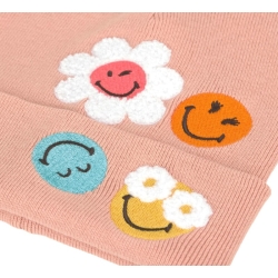 Bonnet coton Smileys rose 48/52 cm