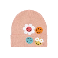 Bonnet coton Smileys rose 52/56 cm