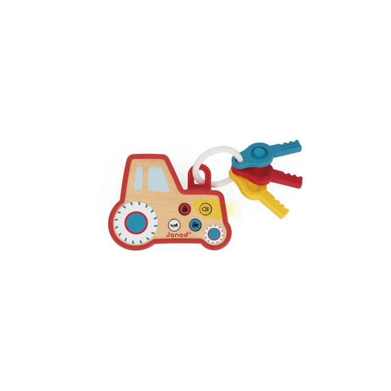 Porte-clés Tracteur Sonore et Lumineux (bois)