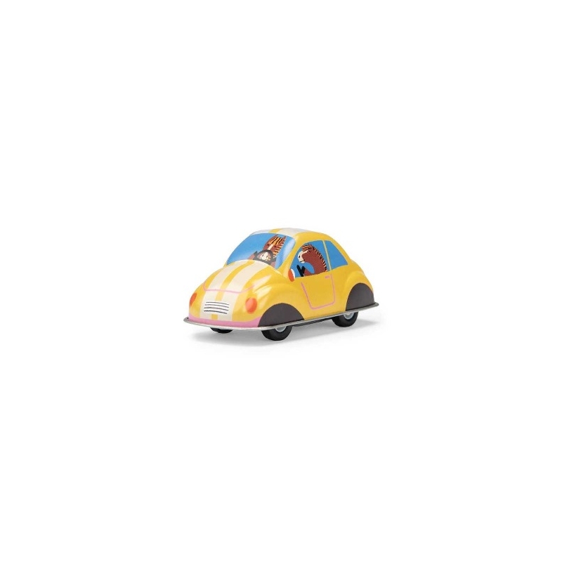 Les jouets métal - Voiture à friction jaune