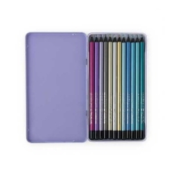 12 crayons de couleur métallisés