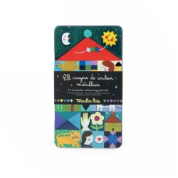 12 crayons de couleur métallisés