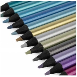 12 crayons de couleur métallisés