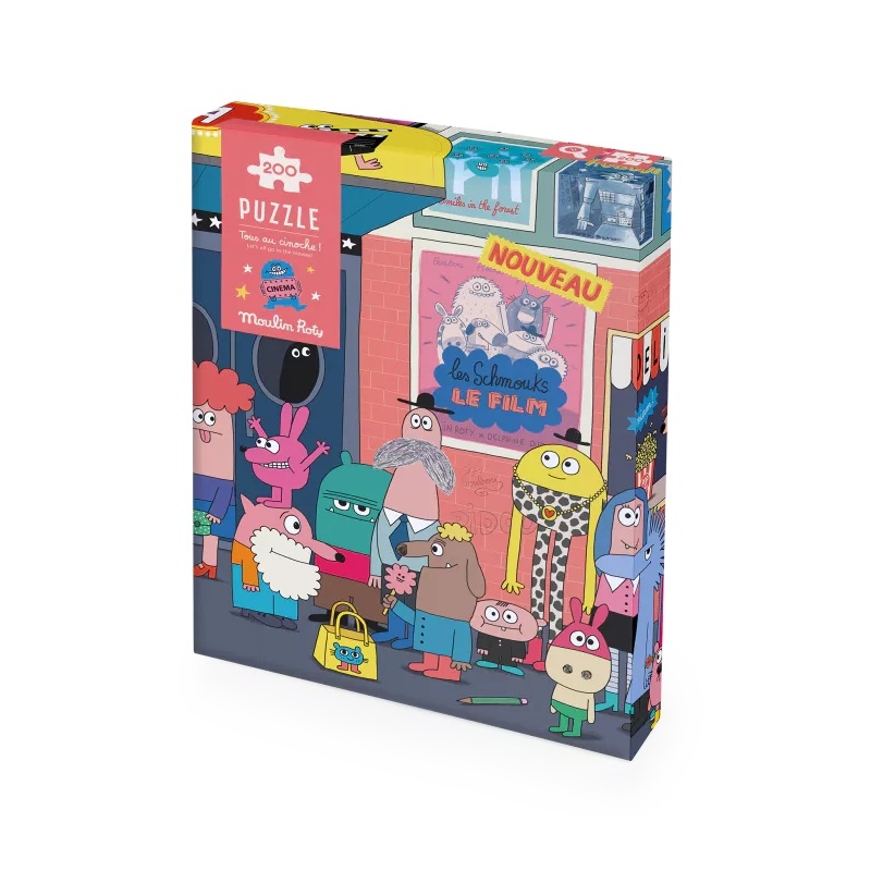 Puzzle 200 pièces - Les schmouks Tous au cinoche!