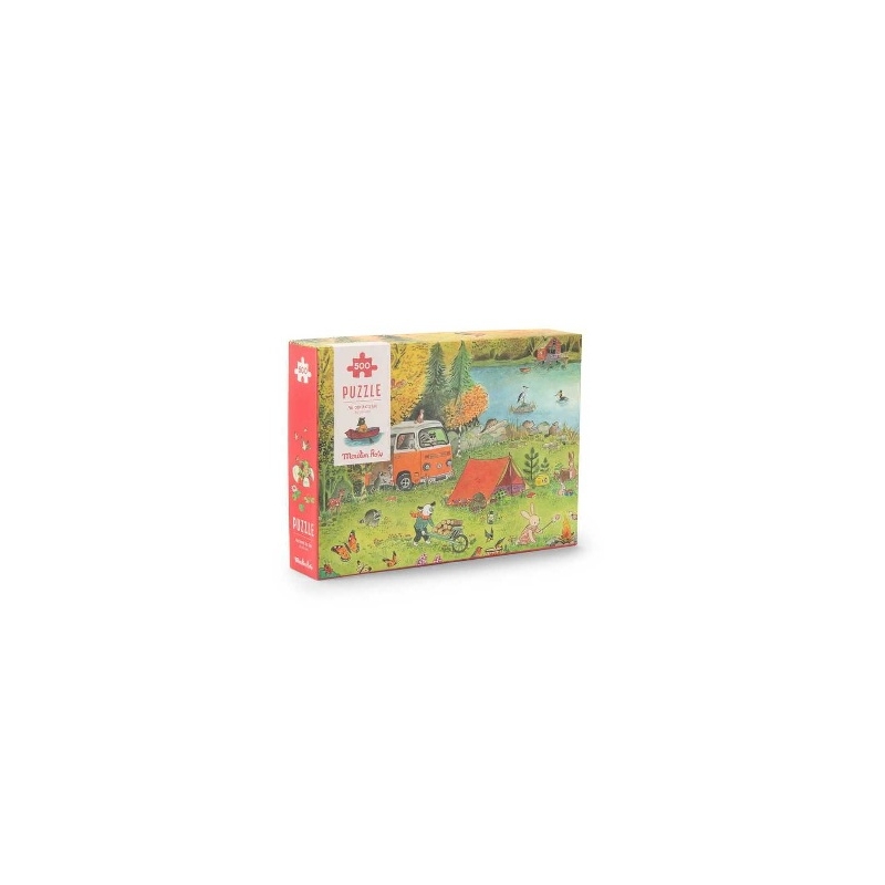 Puzzle 500 pièces -  La grande famille Au bord du lac