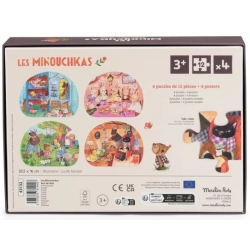 Puzzle 4 x 12 pièces - Les Minouchkas Une belle journée