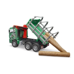 Camion de transport de bois MAN avec grue de chargement