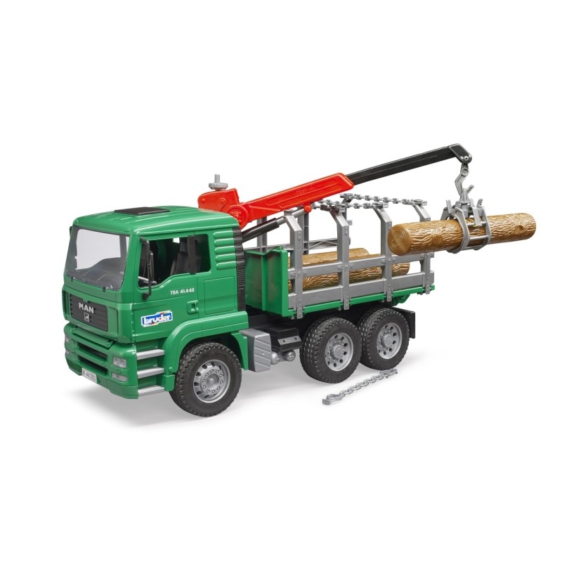 Camion de transport de bois MAN avec grue de chargement