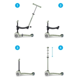 Trottinette Micro Mini2Grow Deluxe LED 2.0 vert olive