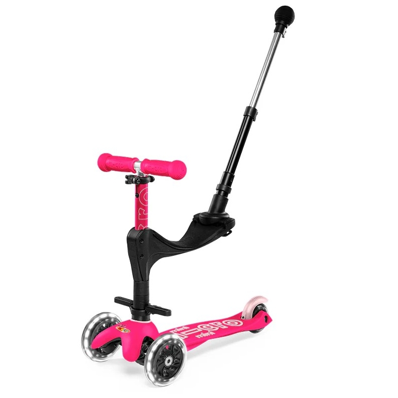 Trottinette Micro Mini 3en1 Deluxe LED Rose