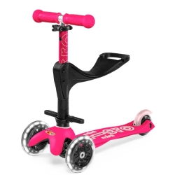 Trottinette Micro Mini 3en1 Deluxe LED Rose