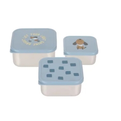 Lot de 3 boites à goûter - Pattern patty bleu